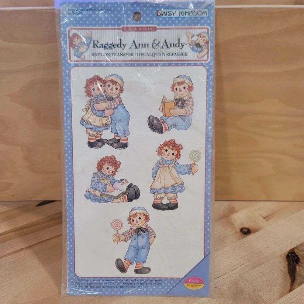 Raggedy Ann & Andy Iron-On Transfer Applique New Vintage
